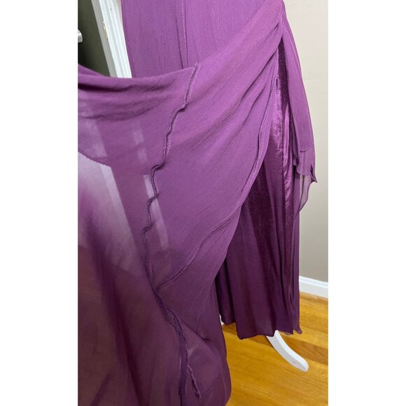 Vtg April Cornell Dress Plum Maxi Dark Feminine Whimsygoth Goth Sheer Women XS-S - Picture 15 of 16